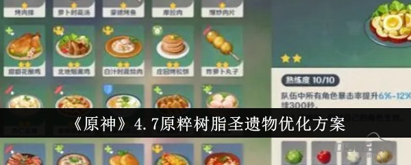 原神4.7原粹树脂圣遗物优化怎么样  原神4.7原粹树脂圣遗物优化方案